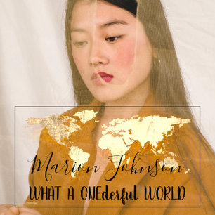 世界地図グローブマップ旅行代理店金ゴールドロゴQR 名刺