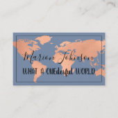 世界地図グローブ地図と旅行エージェンシー銅海軍 名刺 (正面)