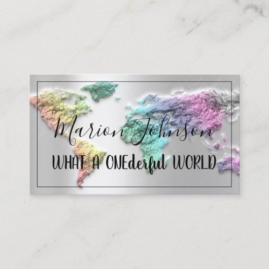 世界地図グローブ地図旅行代理店シルバーマーメイド 名刺 (正面)