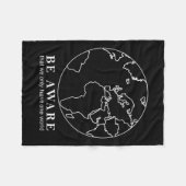 世界地図グローブ概要環境保全 フリースブランケット (正面(横))