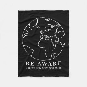 世界地図グローブ概要環境保全 フリースブランケット
