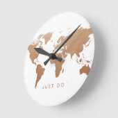 世界地図グローブ銅 ラウンド壁時計 (傾斜)