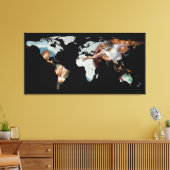 世界地図シルエット – アダムの創造 キャンバスプリント (インサイチュ (リビング))