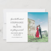 世界地図シルバーグレイ行先ウェディングフォト セーブザデート (裏面)