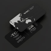 世界地図ストライプマーケティング会社モノグラムブラック 名刺