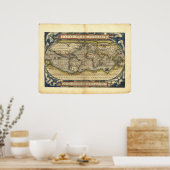 世界地図タイプスオルビステラルムバイアブラハム・オルテリウス ポスター (キッチン)