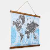 世界地図タペストリー 吊り下げ型タペストリー (傾斜あり)