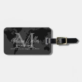 世界地図ダークグレートラベラーズモノグラム ラゲッジタグ (正面横)