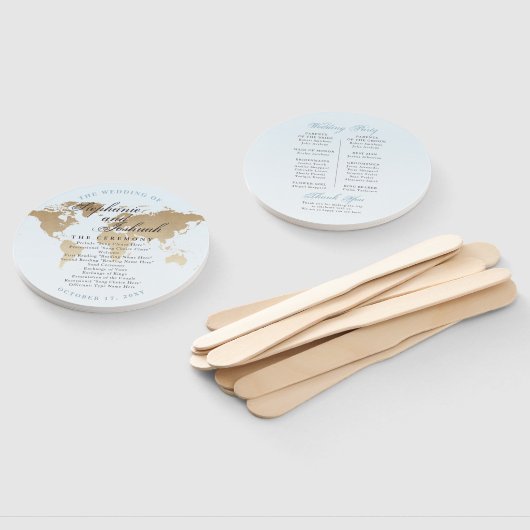 世界地図デスティネーションウェディングプログラムファン ハンドファン (組立なし)