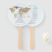 世界地図デスティネーションウェディングプログラムファン ハンドファン (正面&裏面)