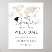 世界地図トラベル卒業パーティー歓迎ポスター ポスター (正面)