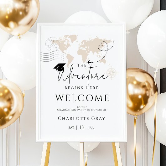 世界地図トラベル卒業パーティー歓迎ポスター ポスター