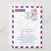 世界地図バージニアUSAエアメール | ウェディング 招待状 (正面)