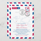 世界地図バージニアUSAエアメール | ウェディング 招待状 (正面/裏面)