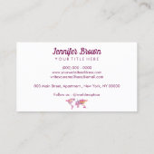 世界地図ピンクブルゴーニュ 名刺 (裏面)