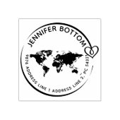 世界地図ファミリー差出人住所事業 ラバースタンプ (インプリント)