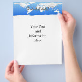 世界地図フライヤー チラシ (手)