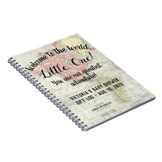 世界地図ベビーシャワーギフトログノート ノートブック (右側)