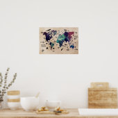 世界地図ポスター ポスター (キッチン)