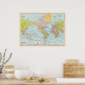 世界地図ポスター ポスター (キッチン)