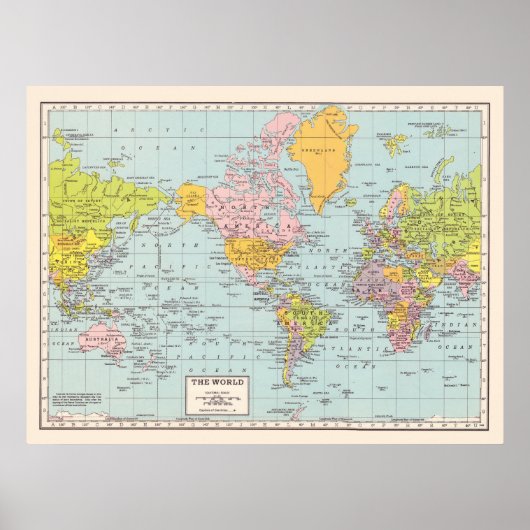 世界地図ポスター ポスター (正面)