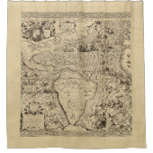 世界地図モンスターズセピア シャワーカーテン (正面)