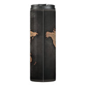 世界地図レザー（地理的な茶色） タンブラー (裏面)