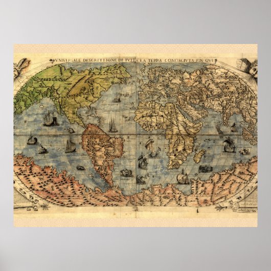 世界地図ヴィンテージ歴史地図 ポスター (正面)
