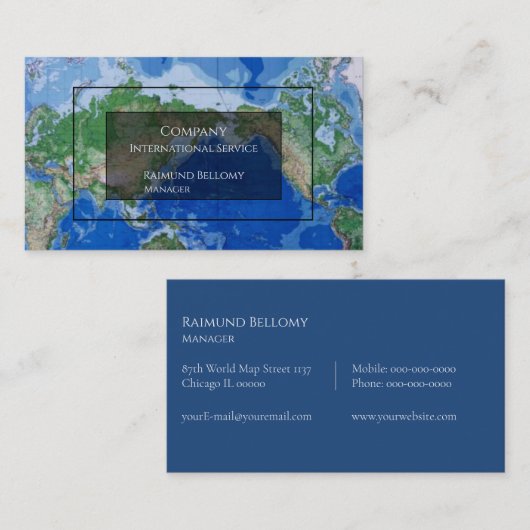 世界地図名刺 名刺 (正面/裏面)