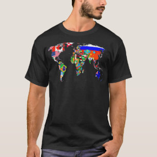 世界地図国旗帳 Tシャツ