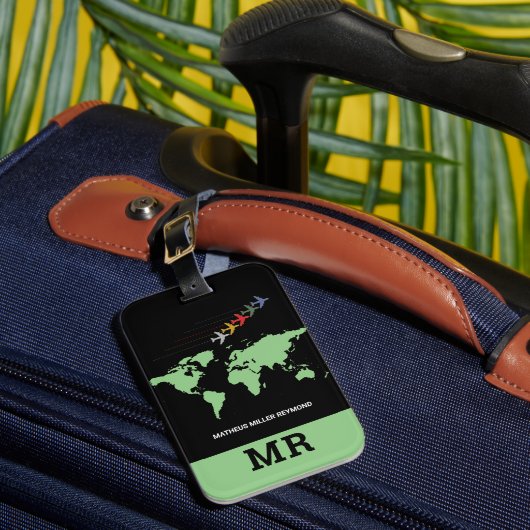 世界地図国際的旅行識別手荷物 ラゲッジタグ (正面インサイチュ1)