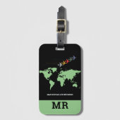 世界地図国際的旅行識別手荷物 ラゲッジタグ (正面縦)