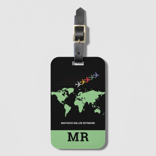 世界地図国際的旅行識別手荷物 ラゲッジタグ (正面縦)