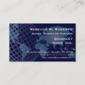 世界地図国際的通信ブルー 名刺 (正面)