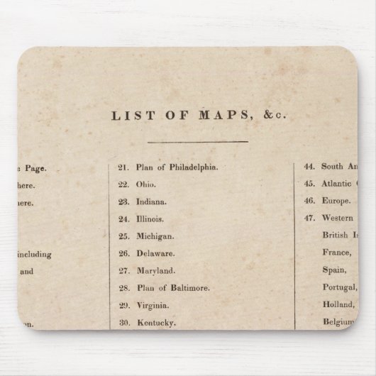 世界地図帳の指標 マウスパッド (正面)