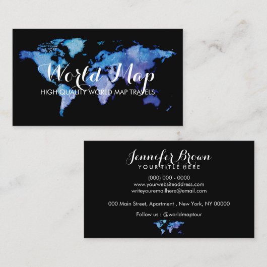 世界地図旅行エージェントレンタル事務所 名刺 (正面/裏面)