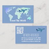 世界地図旅行代理店航空旅行代理店 名刺 (正面/裏面)