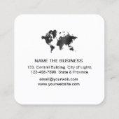 世界地図旅行会社水色金ゴールド観光バス スクエア名刺 (裏面)