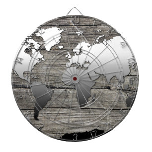 世界地図木13 ダーツボード