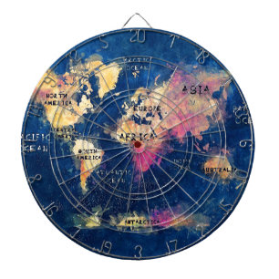 世界地図海洋および大陸 ダーツボード