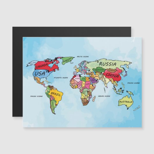 世界地図磁気カード (正面/裏面)