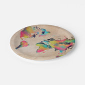 世界地図色 ペーパープレート (アングル)