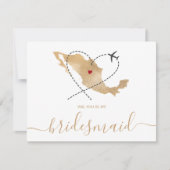 世界地図金ゴールドは私の花嫁メキシコになる 招待状 (正面)