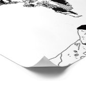 世界地図銀河系白黒3 ポスター (角)