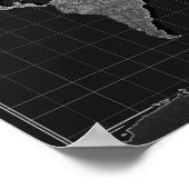 世界地図銀河系白黒4 ポスター (角)