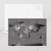 世界地図銀河系白黒5 ポストカード (正面/裏面)