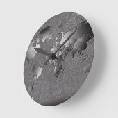 世界地図銀河系白黒5 ラウンド壁時計 (傾斜)