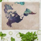 世界地図10 キッチンタオル (折り畳み)