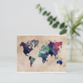 世界地図10 ポストカード (スタンド正面)