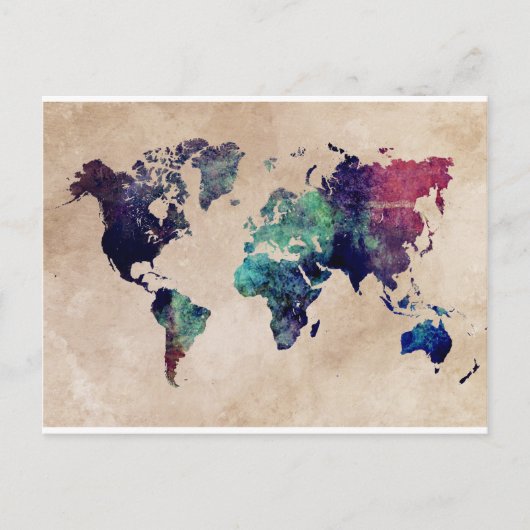 世界地図10 ポストカード (正面)